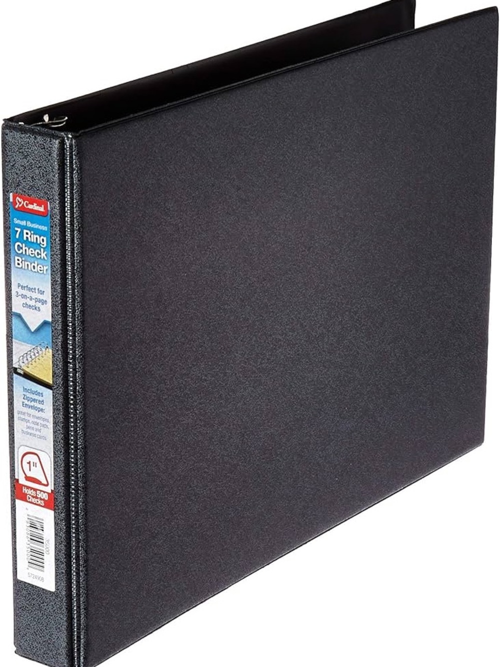 Black 7 Ring Business Checkbook Binder